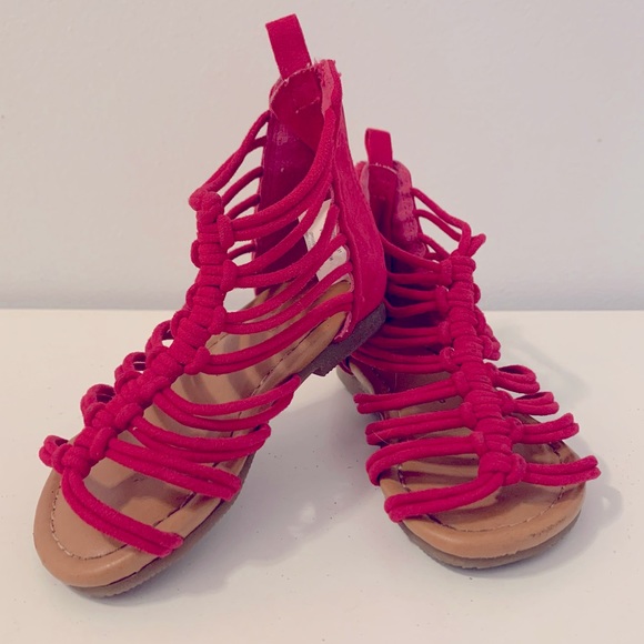 Hot Pink JF Toddler Girls Strappy Summer Sandals Size 6 - Picture 1 of 5